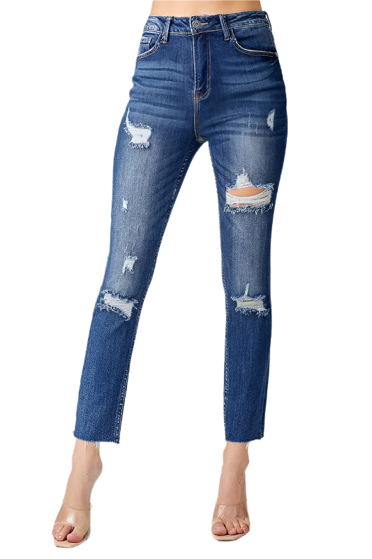 Jeans Skinny Distressés Taille Haute Femme 0