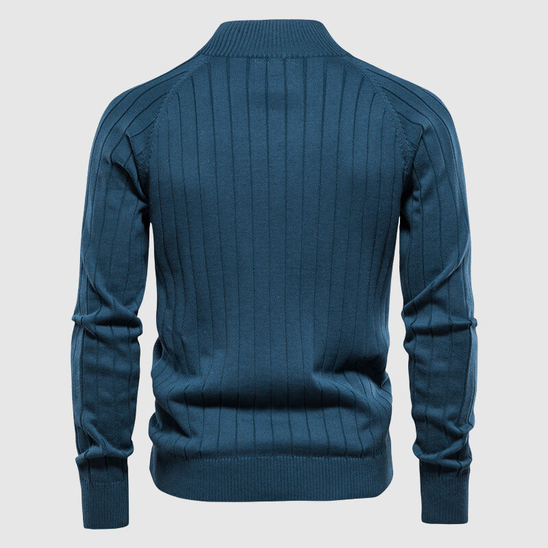 Cardigan Zippé Homme Coton Motif Argyle 6