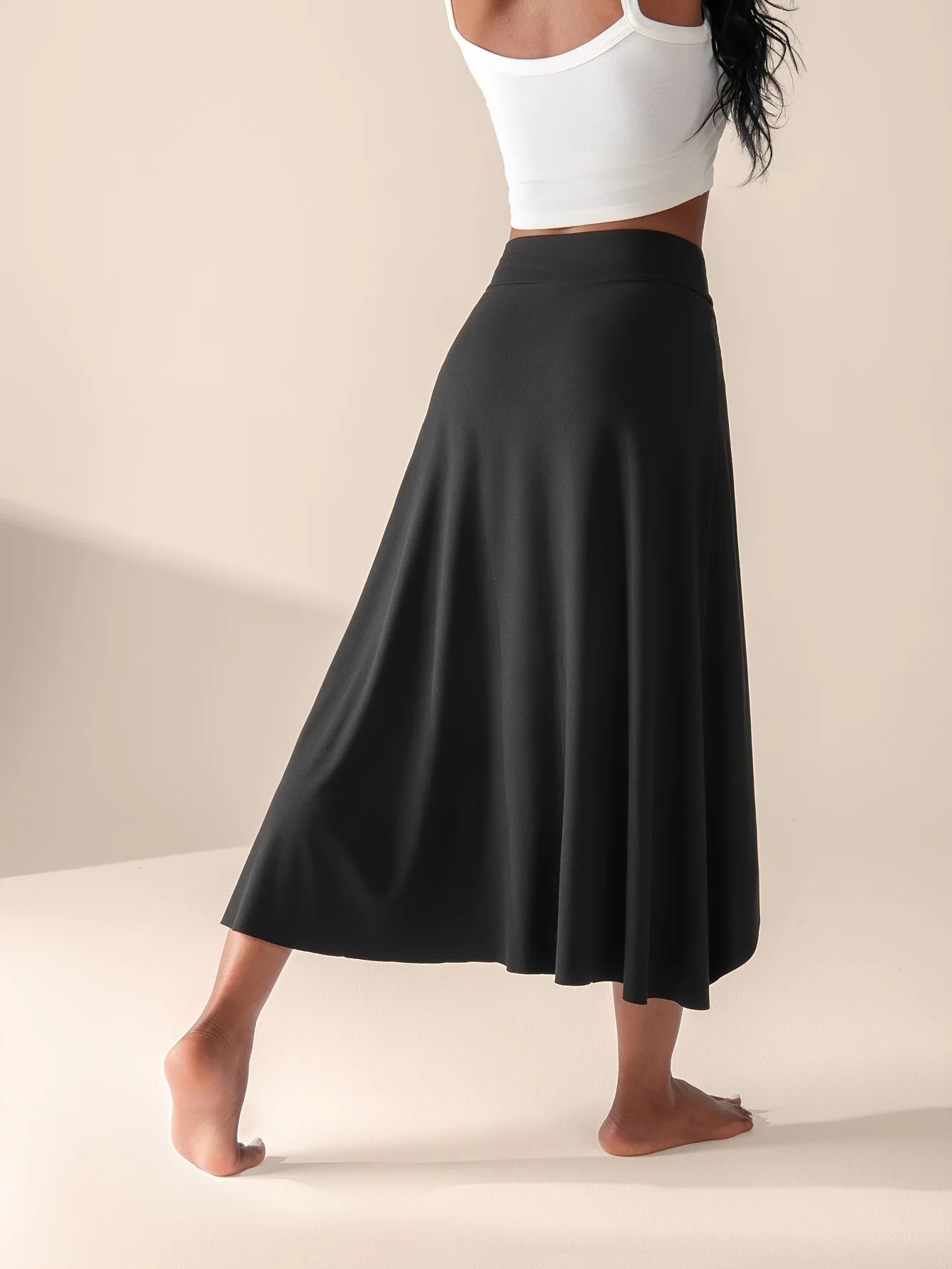 Jupe Culotte Femme Évasée Ourlet Asymétrique 2