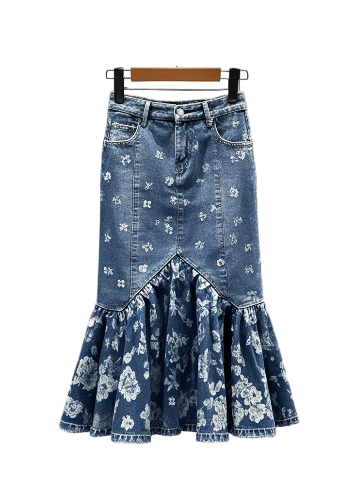 Jupe Enveloppée Ajustée Imprimée Boho 0