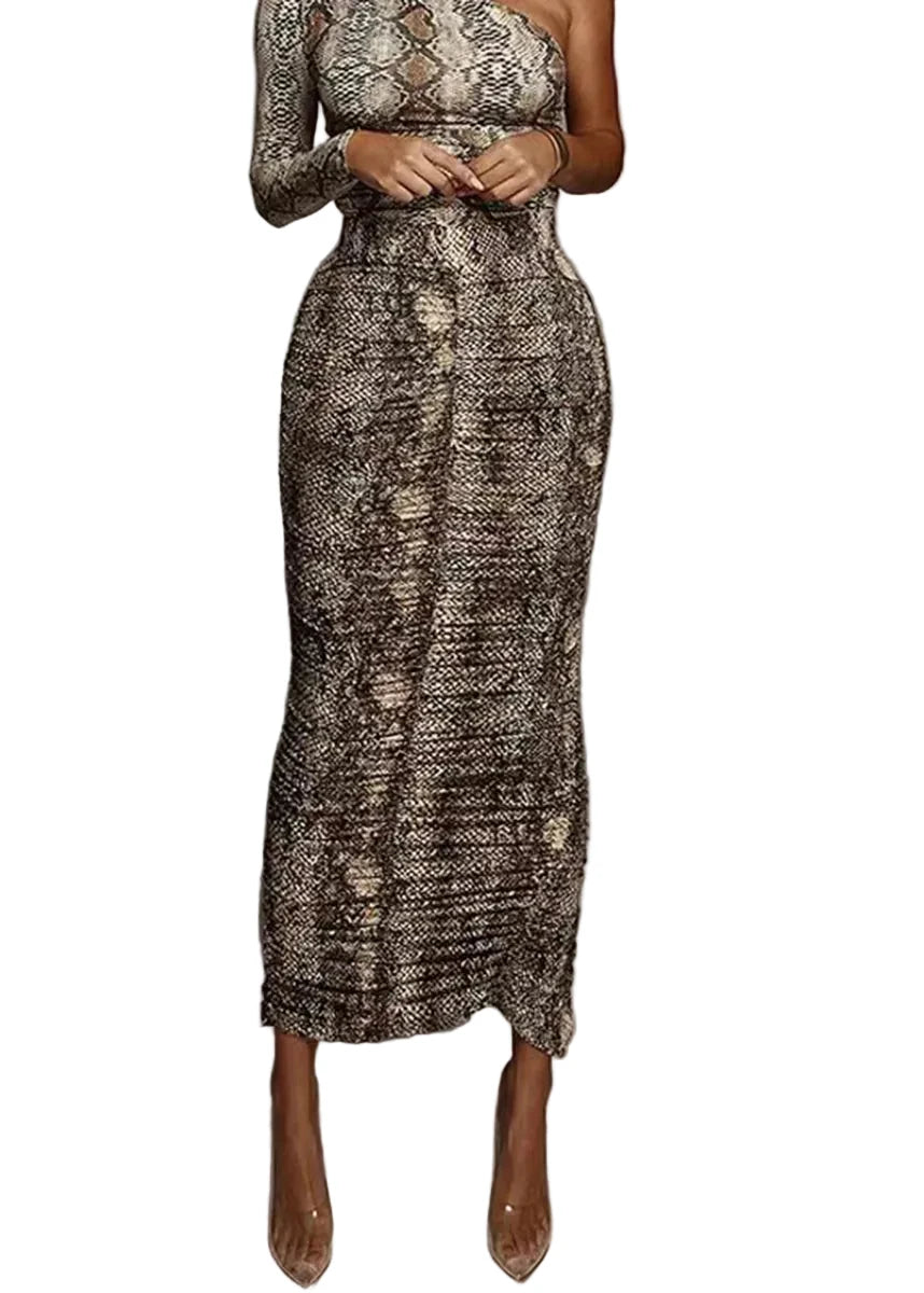Jupe Femme Moulante Taille Haute Imprimé Serpent 1