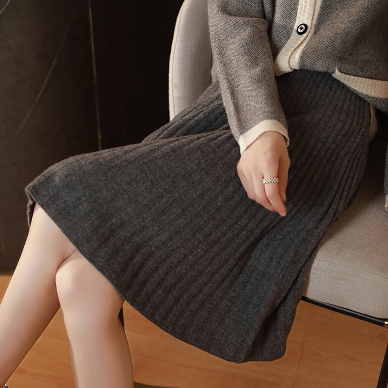 Jupe Femme Tricotée Style Décontracté 2