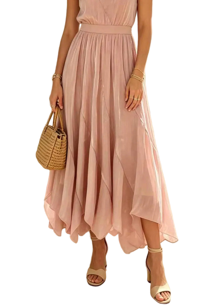 Jupe Longue Femme Fluide Taille Élastique 0