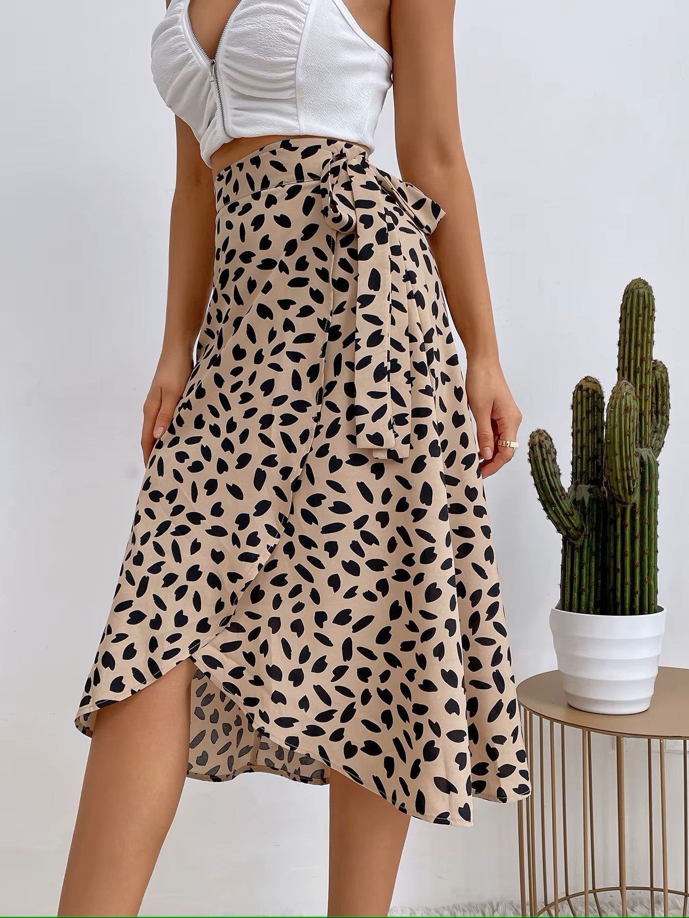 Jupe Portefeuille Mi-Longue Chic 4