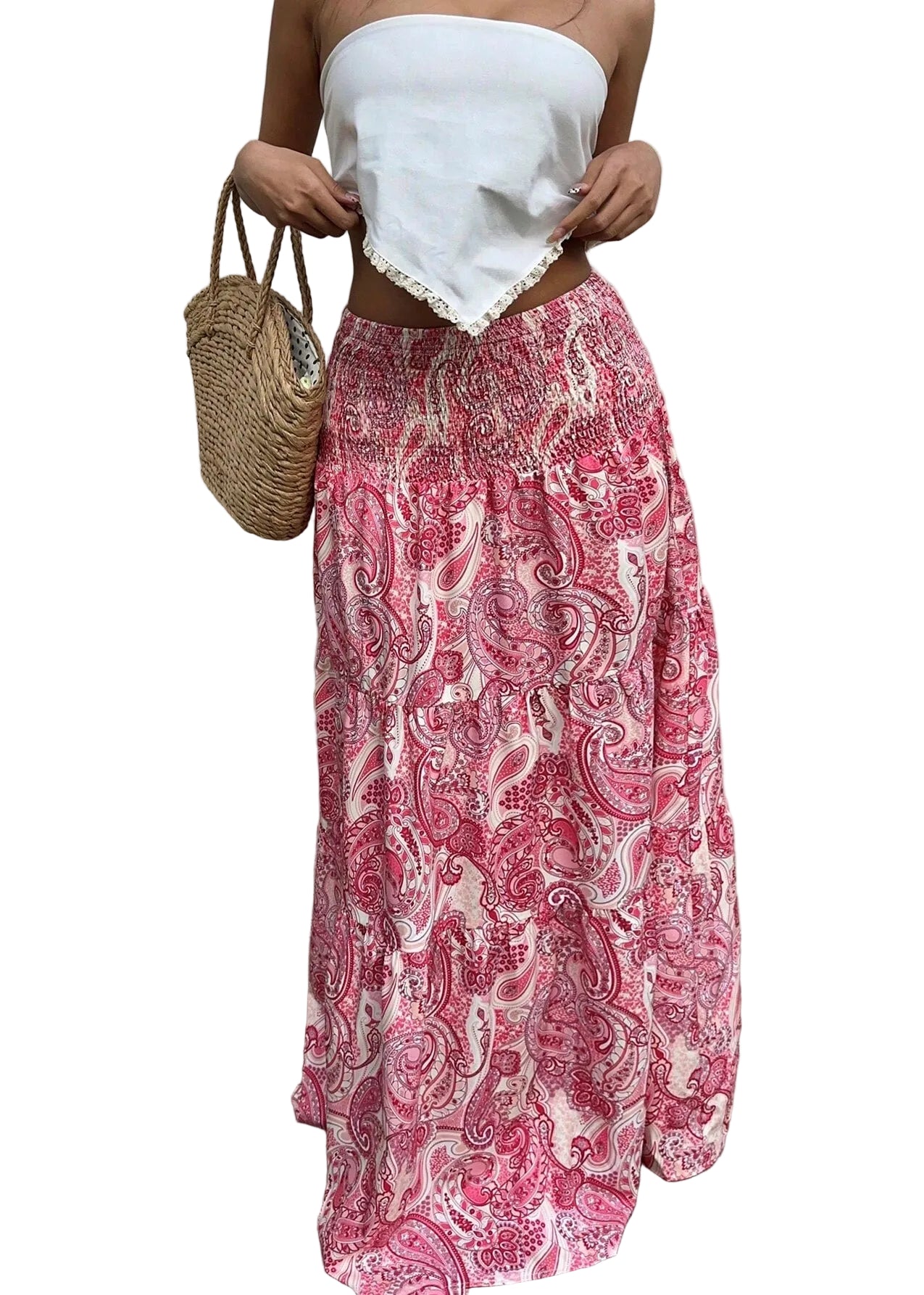 Jupe d'été à taille élastique pour femmes 0