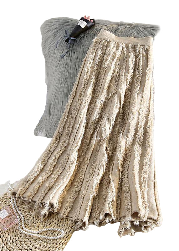 Jupe en Coton pour Femme avec Taille Élastique et Franges 0