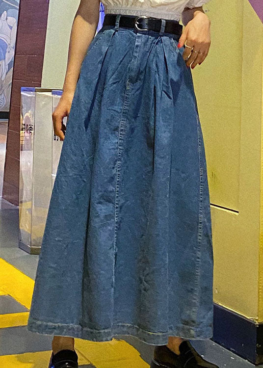 Jupe en Jean Femme Taille Haute avec Poches 3
