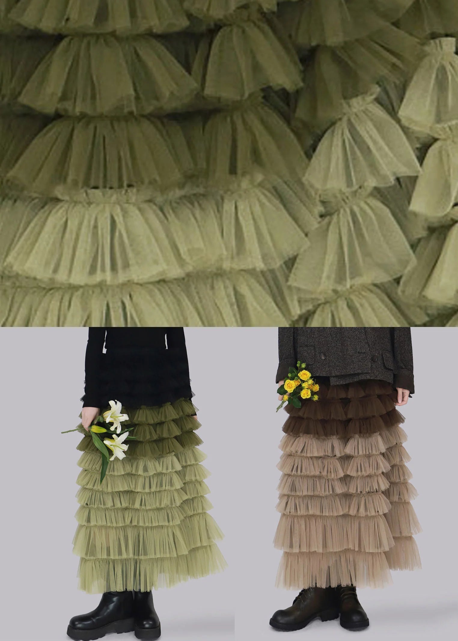 Jupe trapèze femme taille élastique style fluide 4