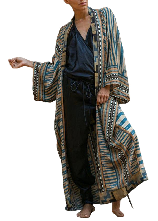 Kimono Femme à Manches Longues Imprimé Géométrique 0