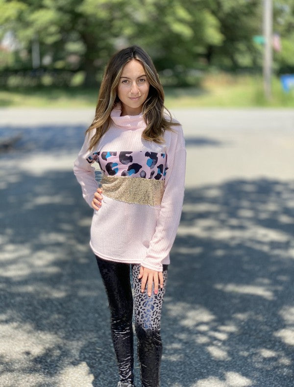 Leggings Femme Texturés Léopard Tissu Extensible 1