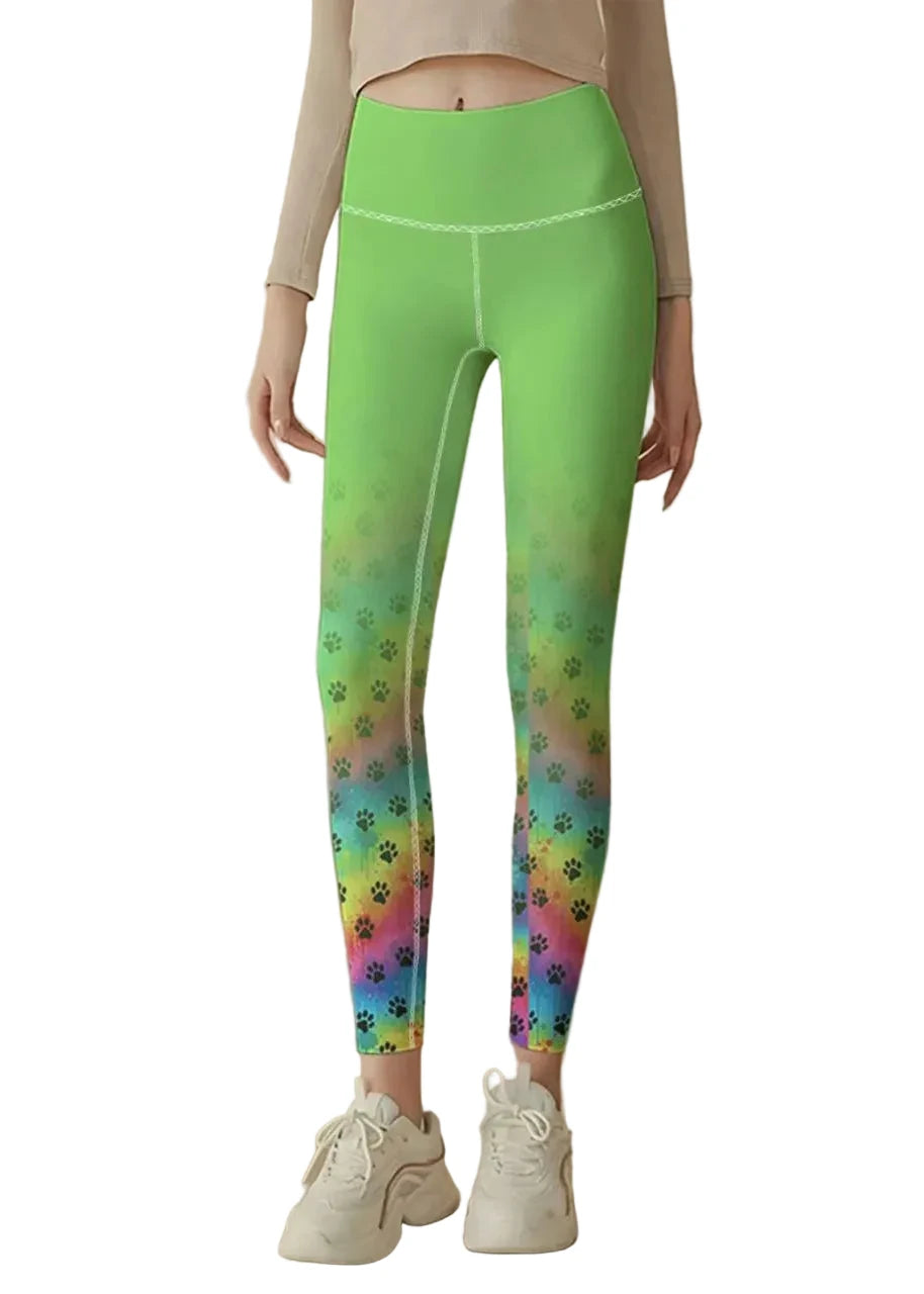 Leggings de course Capri taille haute pour femme à imprimé dynamique 1