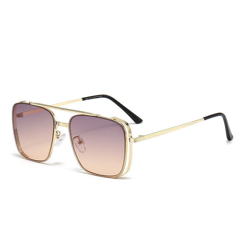 Lunette de Soleil Femme Carrée avec Monture Métallique Moderne 7