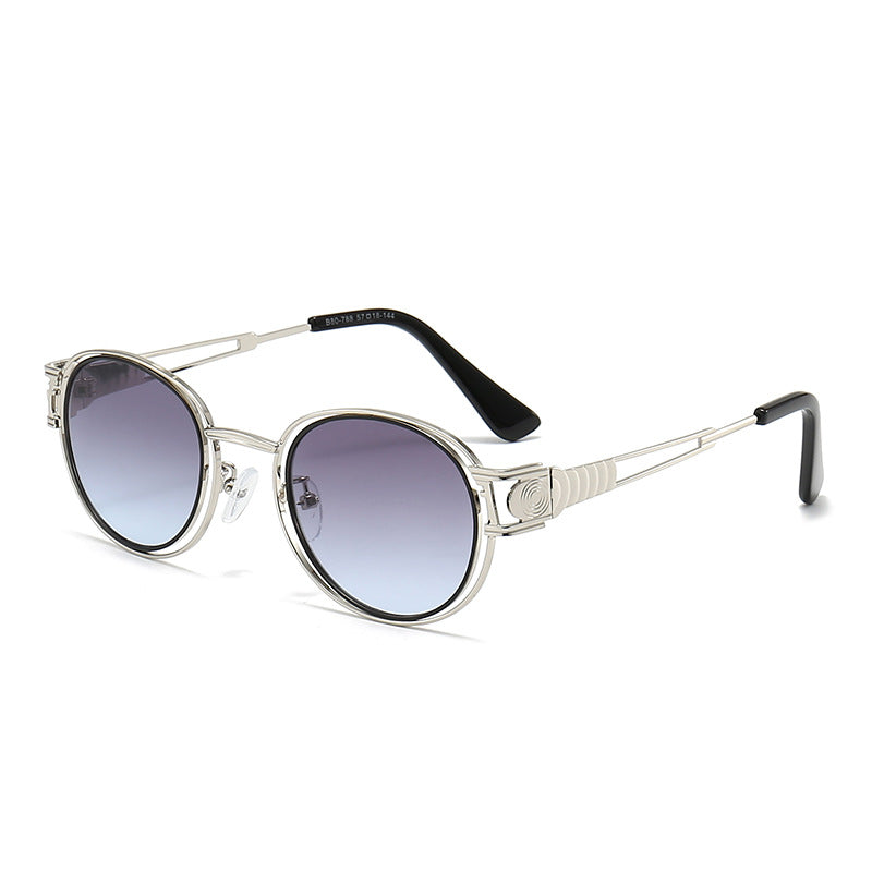 Lunette de Soleil Femme Monture Métallique Ronde Moderne 7