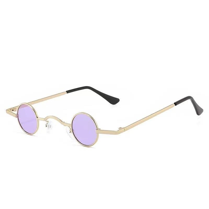 Lunette de Soleil Femme Ronde Vintage avec Montures Fines 3