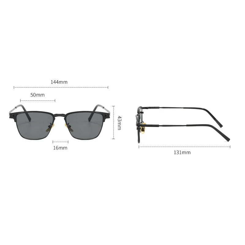 Lunettes de Soleil Demi-Monture Pour Homme Femme Style Moderne 5