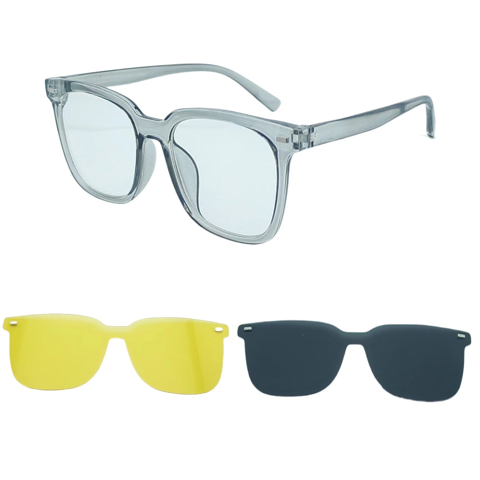 Lunettes de Soleil Femme Oversize Tendance avec Verres Interchangeables 8