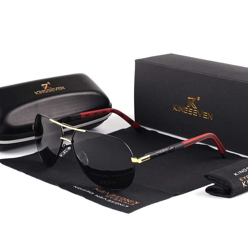 Lunettes de soleil polarisées vintage en aluminium pour hommes 0