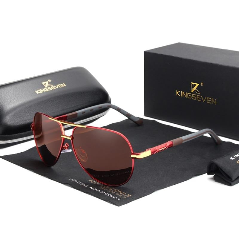 Lunettes de soleil polarisées vintage en aluminium pour hommes 7