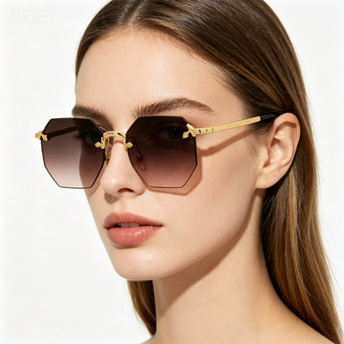 Lunettes de soleil pour femmes design octogonal moderne 1