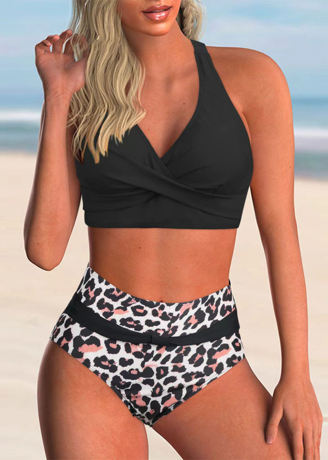 Maillot de Bain Femme Col en V à Bretelles Croisées 1