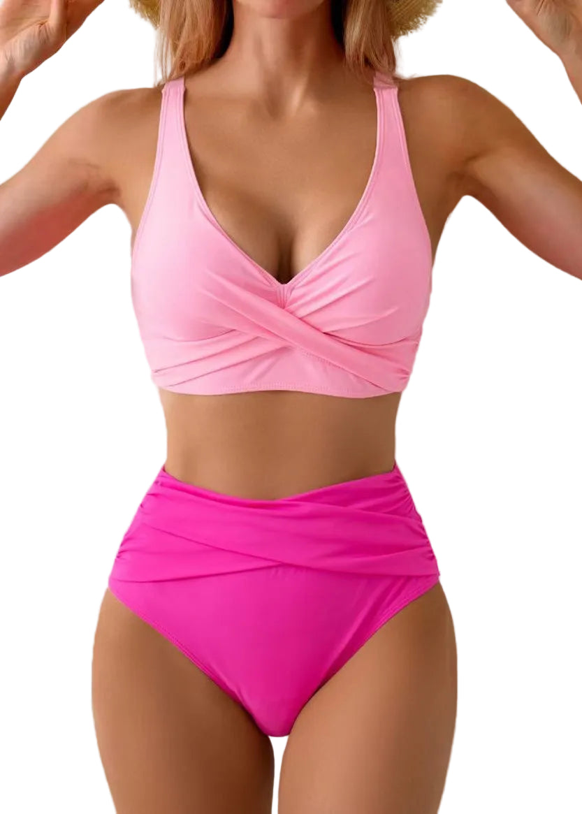 Maillot de Bain Femme Croisé Col en V Effet Froissé 0