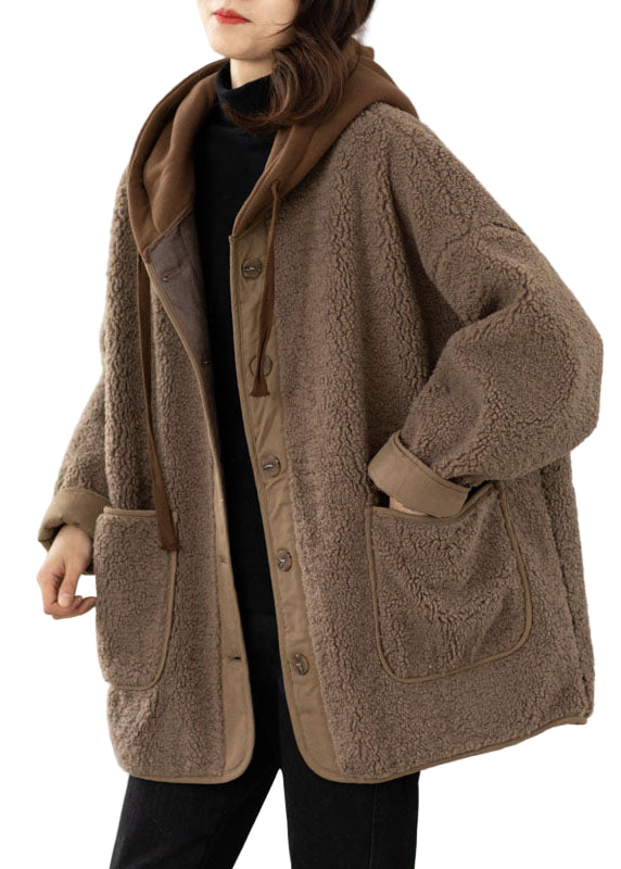 Manteau Capuche Femme Style Boho Patchwork Ample 0