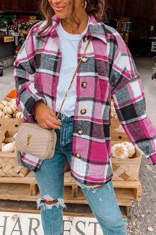 Manteau Chemise à Carreaux Décontracté pour Femme 5