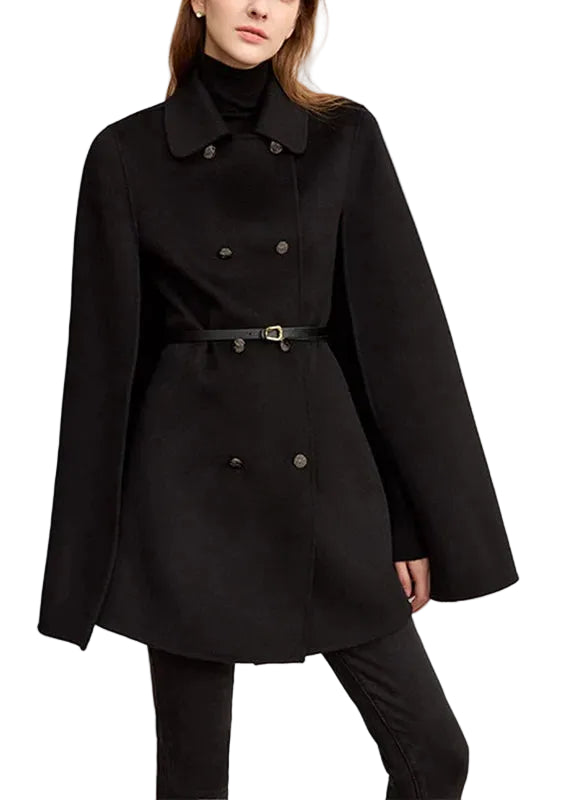 Manteau Femme Automne Coupe Ample Boutons Noirs 0