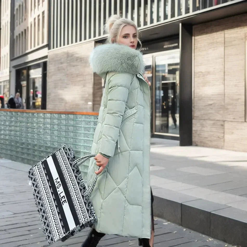 Manteau Femme Chic avec Fausse Fourrure 6