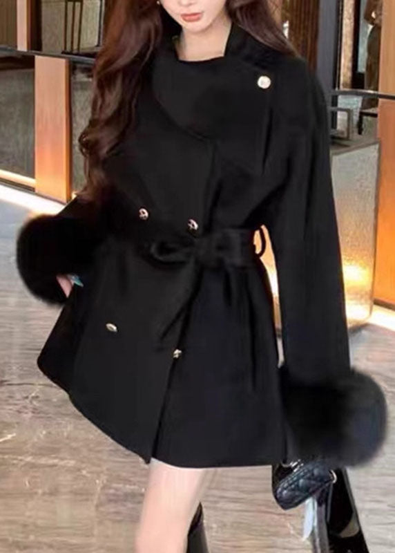 Manteau Femme Patchwork avec Ceinture à la Taille Automne 3