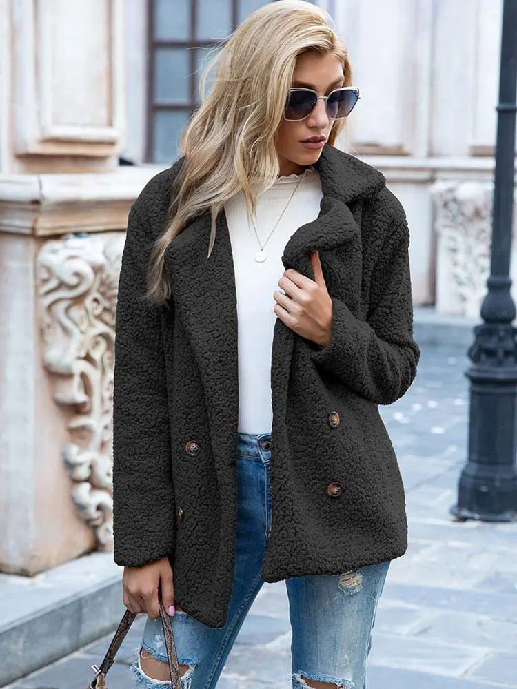 Manteau Femme en Fourrure Synthétique Élégant