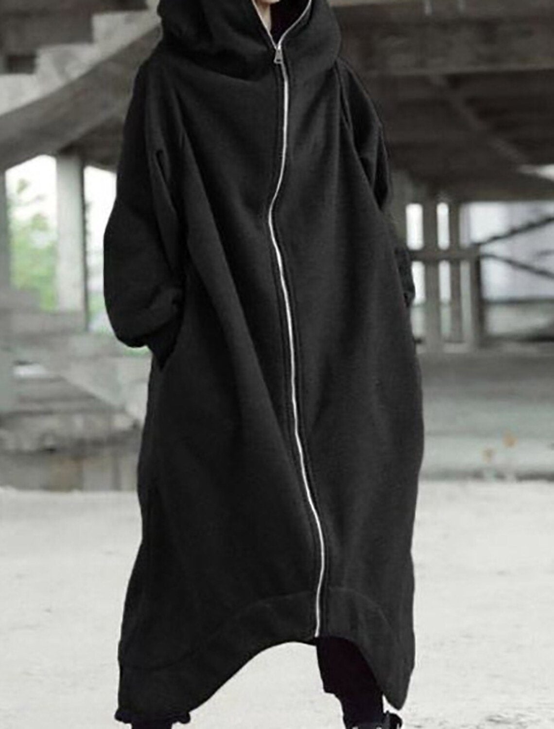 Manteau Long Femme Hiver avec Capuche Style Urbain 3