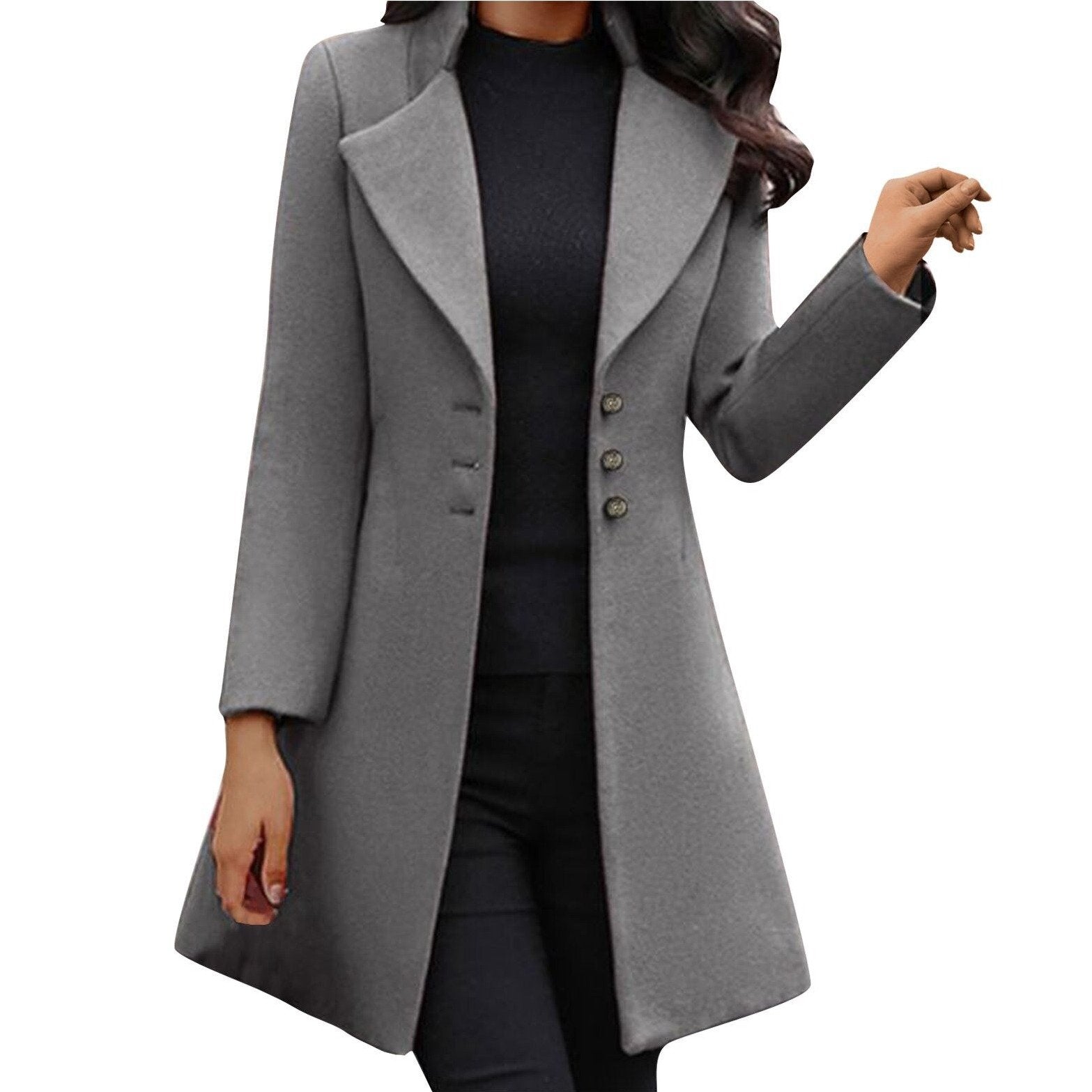 Manteau Long Femme Hiver en Laine Confortable et Chic pour Jours Froids 1