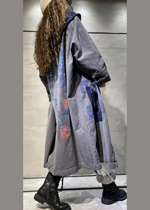 Manteau Long Femme en Jean Décontracté avec Poches et Manches Longues 3