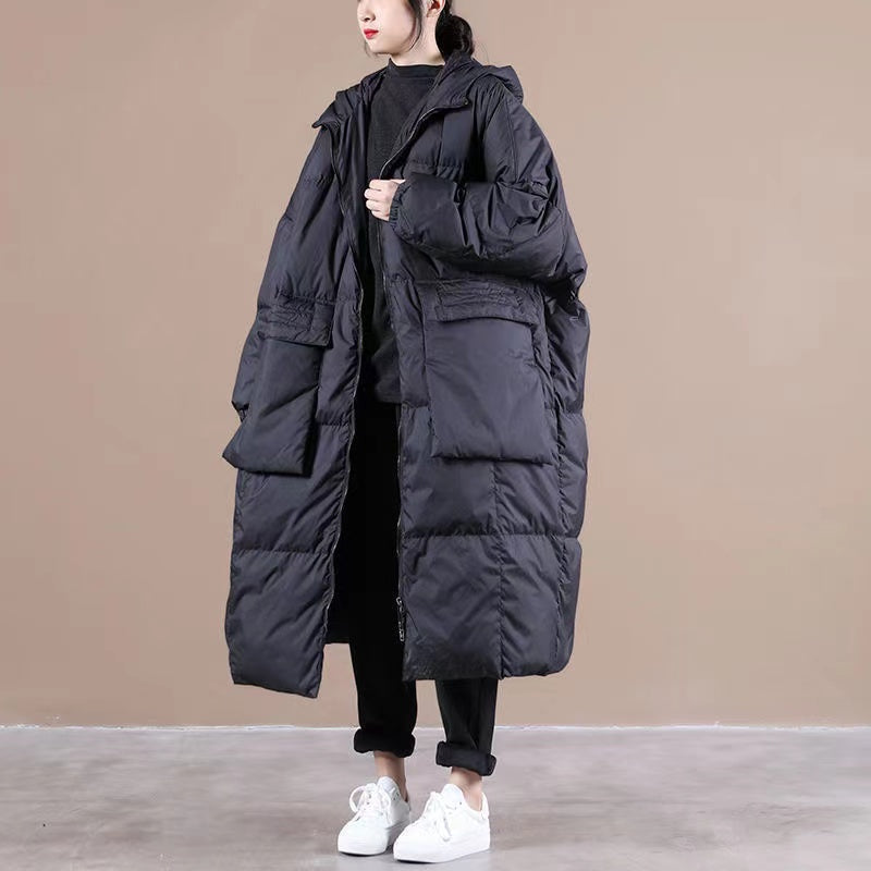 Manteau d'Hiver Femme À Capuche Avec Poches Zippées Pour Grand Taille 8