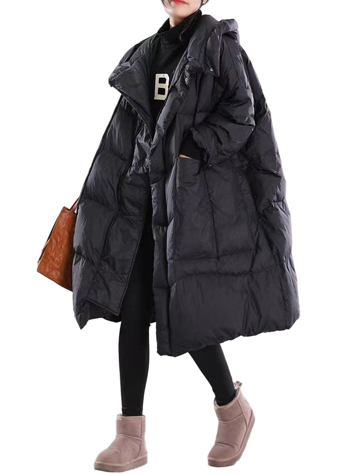 Manteau d'Hiver à Capuche Grande Taille Patchwork 0