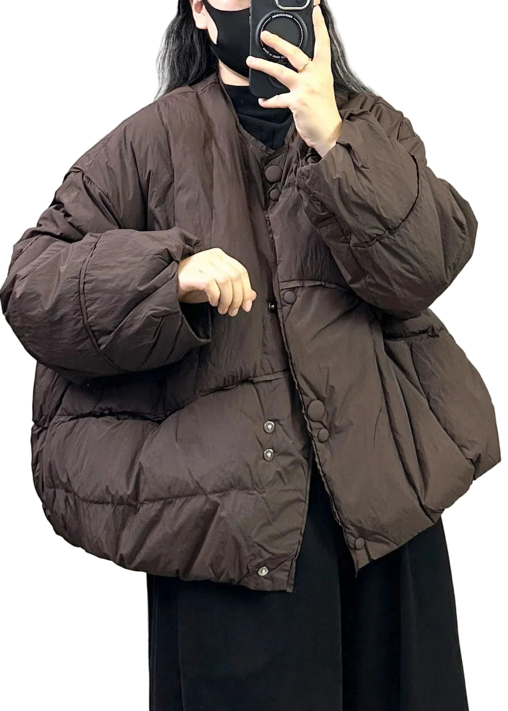 Manteau d'hiver oversize pour femme coupe ample 0