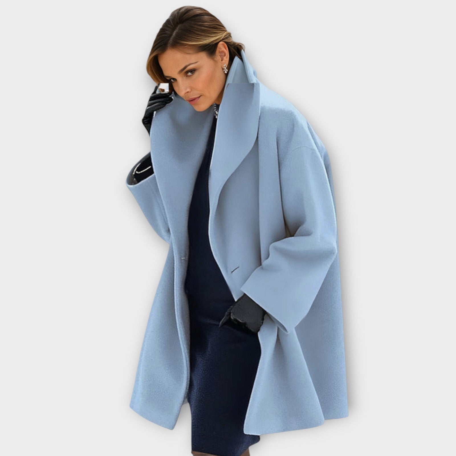 Manteau en Laine Femme Coupe Élégante Résistant au Vent 5