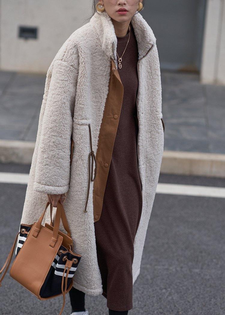 Manteau en Laine pour Femmes Grande Taille à Col Montant 2