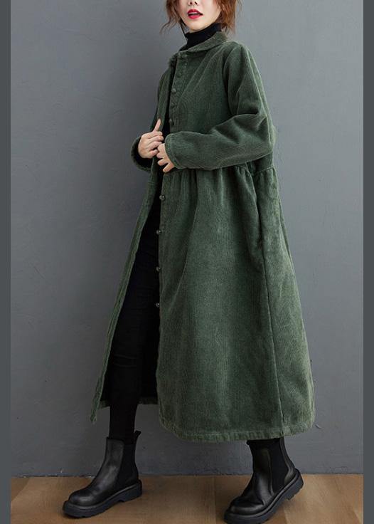 Manteau en velours côtelé vert noir pour femmes 6