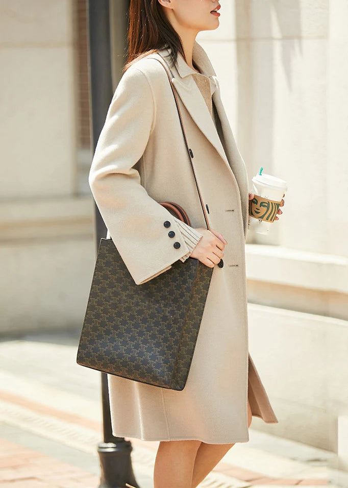 Manteau long pour femme à entailles crantées style automnal 3