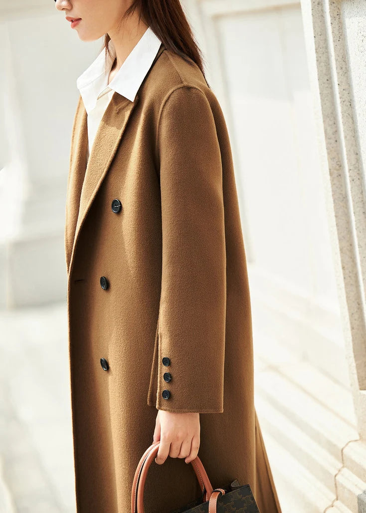 Manteau long pour femme style patchwork à manches longues 3