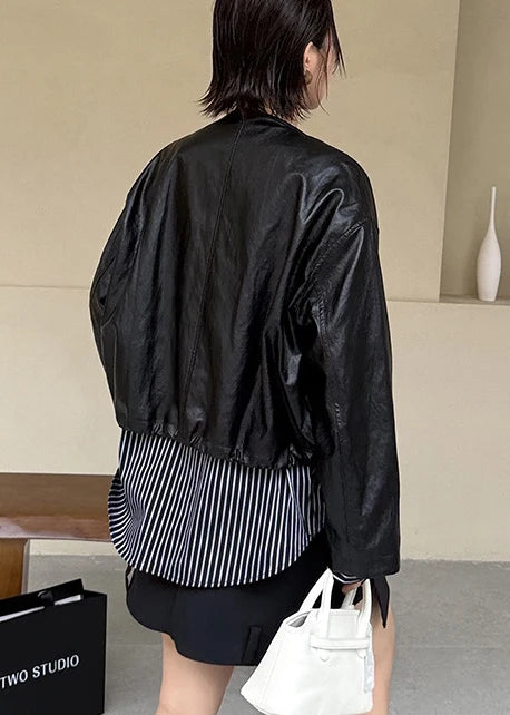 Manteau oversize femme deux pièces style patchwork moderne 4