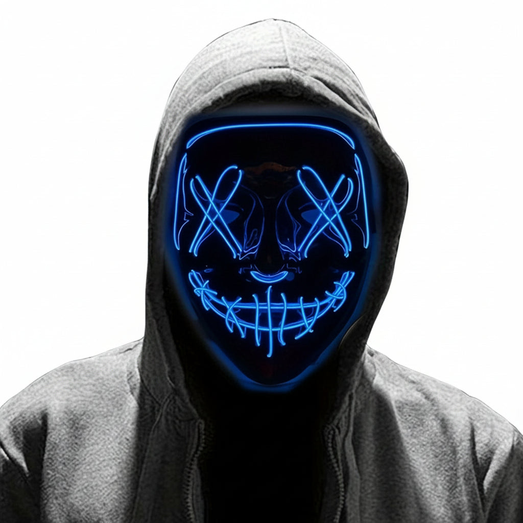 Masque Deguisement LED Anonyme Pour Hommes Halloween - Look Mystérieux et Captivant 2