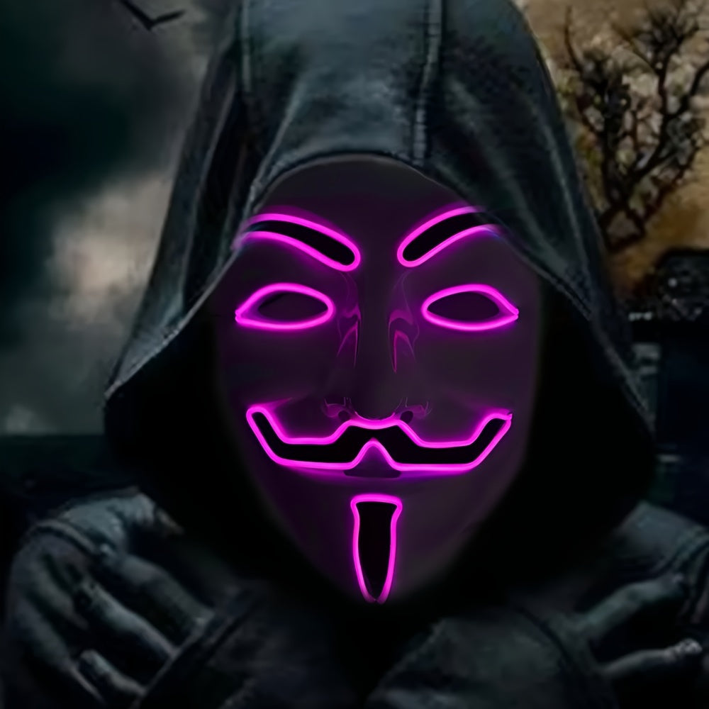 Masque Deguisement LED Anonyme Pour Hommes Halloween - Look Mystérieux et Captivant 9