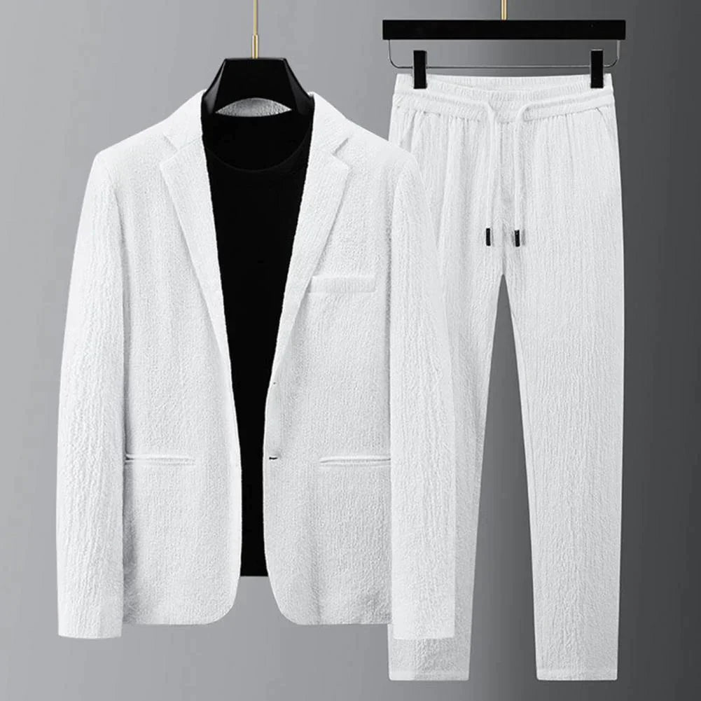 Variant image for Costume Homme Décontracté avec Blazer et Pantalon en Tissu de Haute Qualité-7