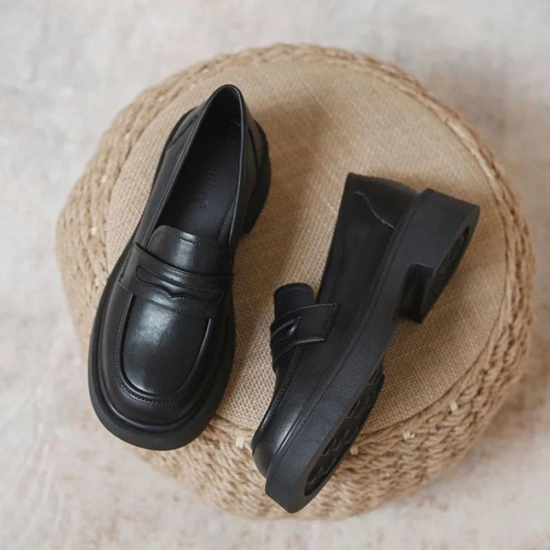 Mocassins à plateforme pour femmes à bout rond 1