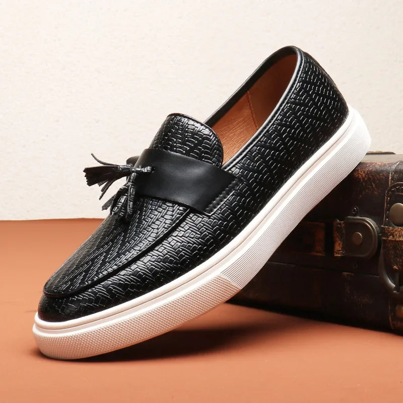 Mocassins pour hommes en cuir tressé moderne 5