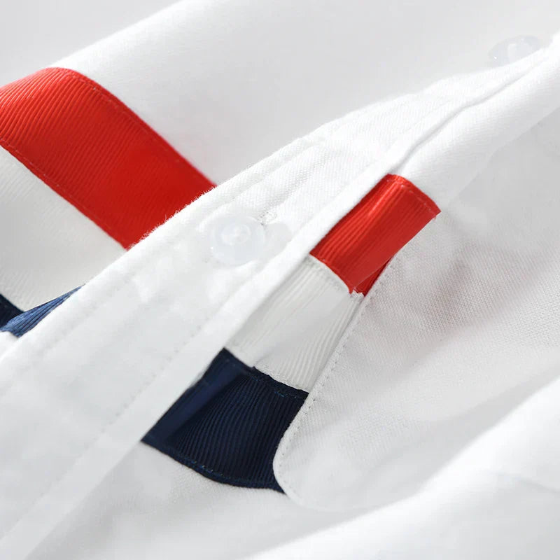 Chemise Homme Patchwork à Rayures Coton Doux 4