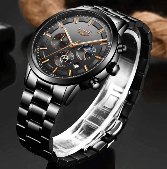 Montre militaire en acier noir 5